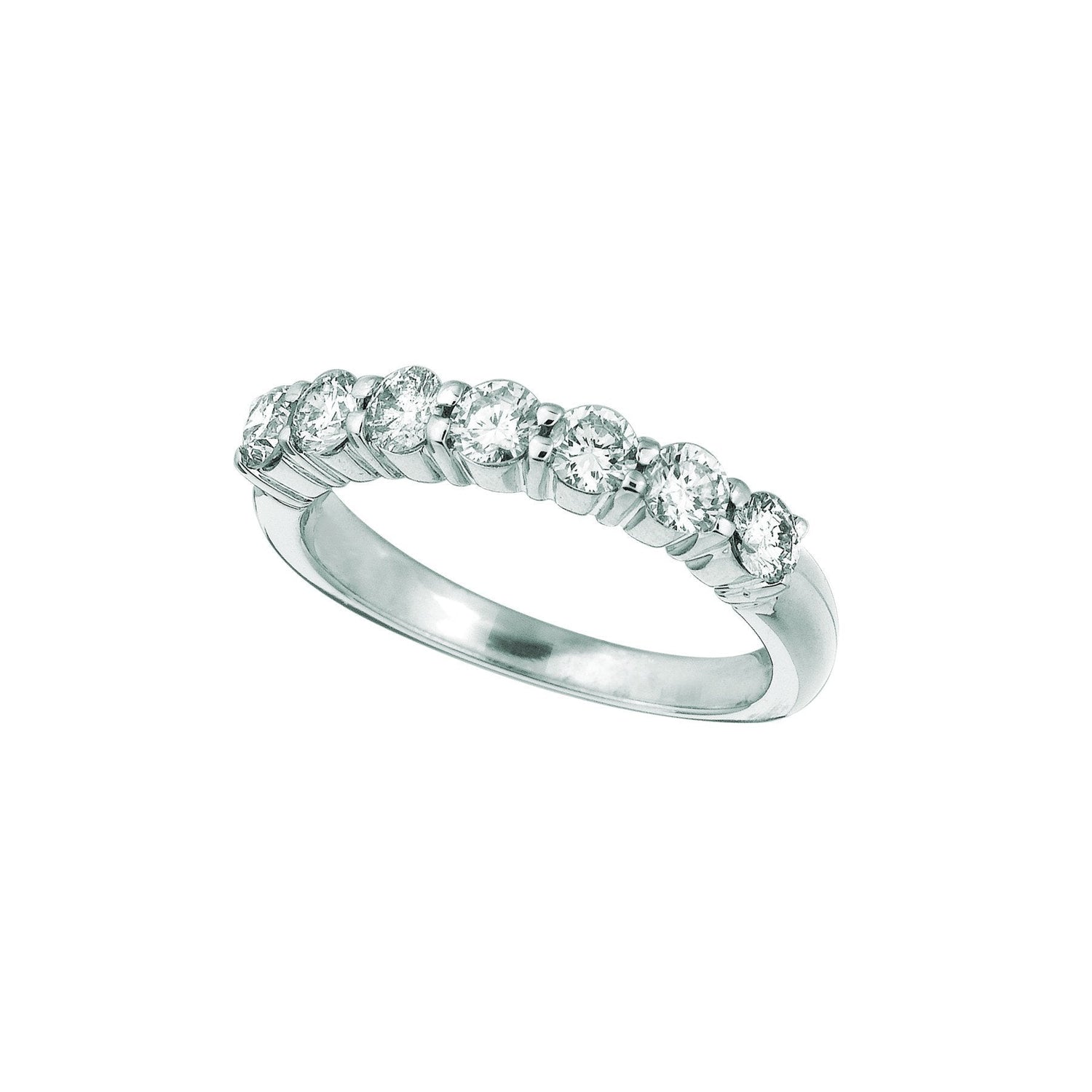 Bague demi-éternité diamant 7 pierres 1.05 carat or blanc 14 carats - HarryChadEnt.FR