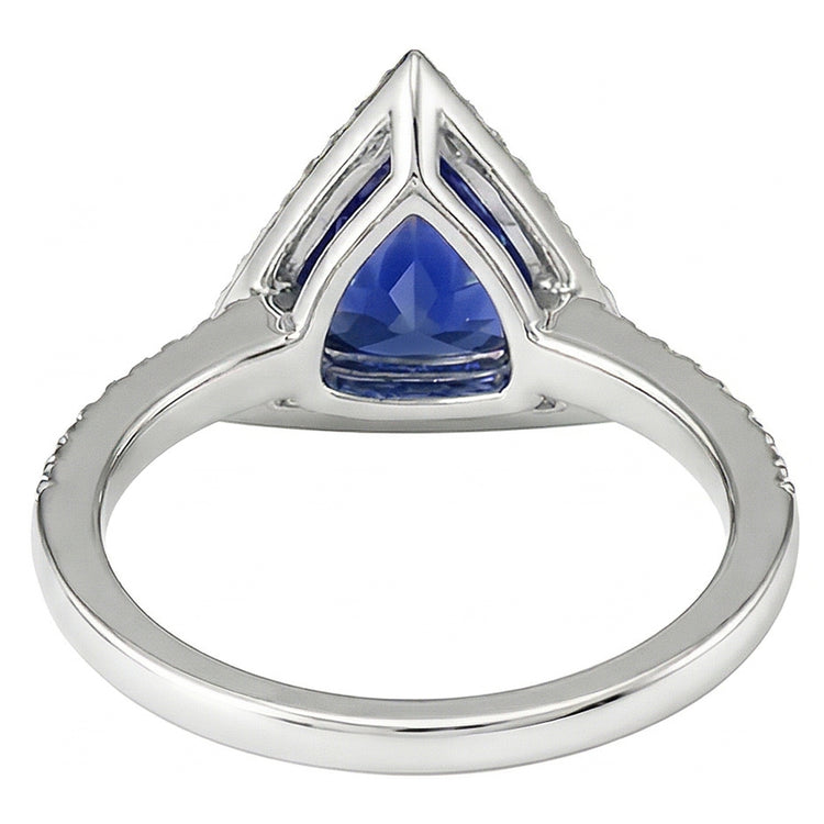 naturel round saphir 1.50carats bague vue de profil
