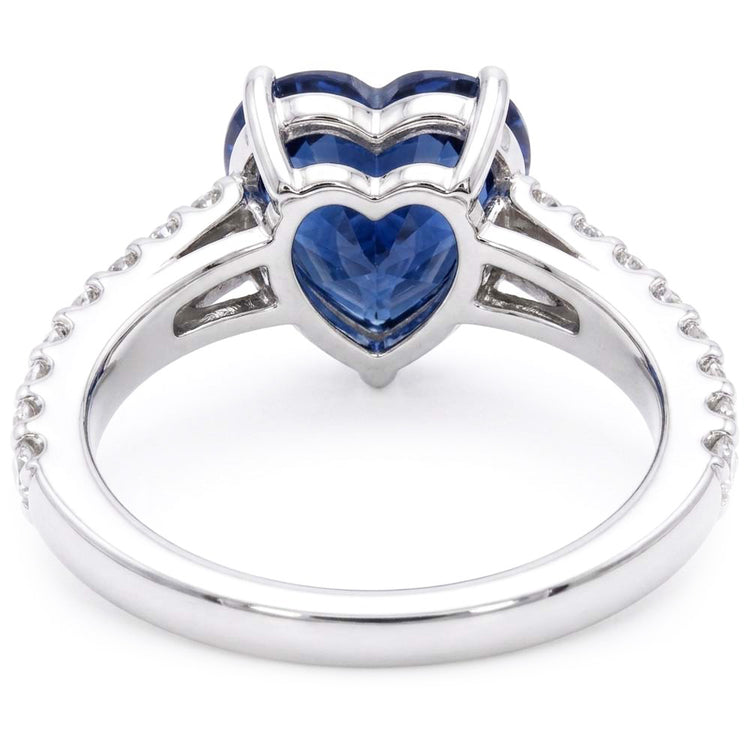 Bague diamant saphir bleu serti cathédrale Accents ronds