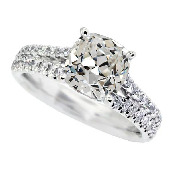 Bague en Naturel diamant taille ancienne ronde et coussin Accents à double rangée 8.50 carats