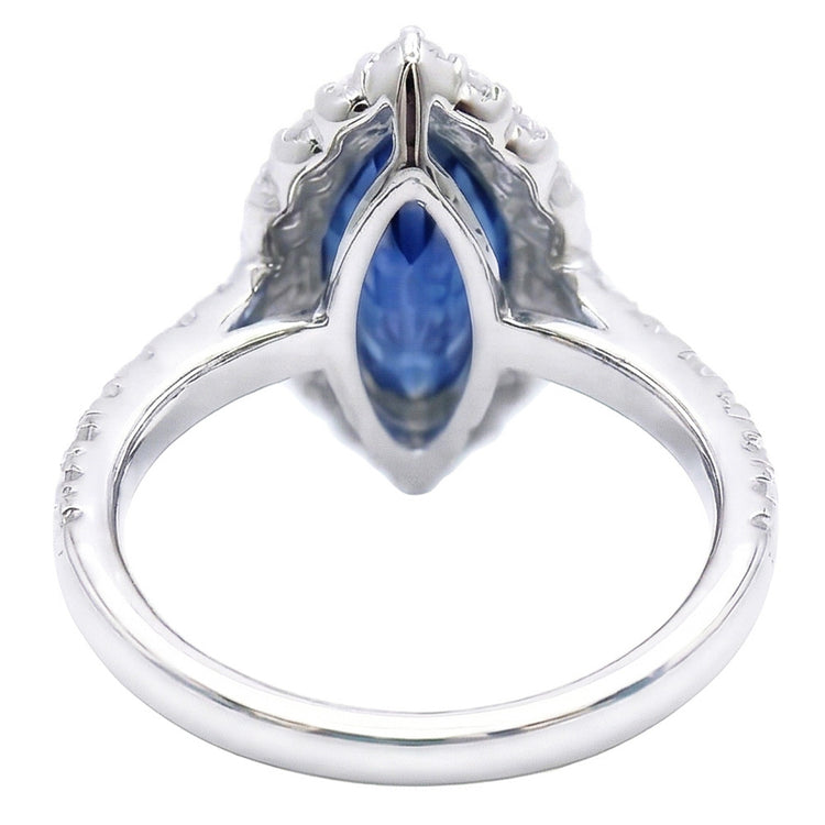 naturel marquise diamant 2.60carats bague vue de profil