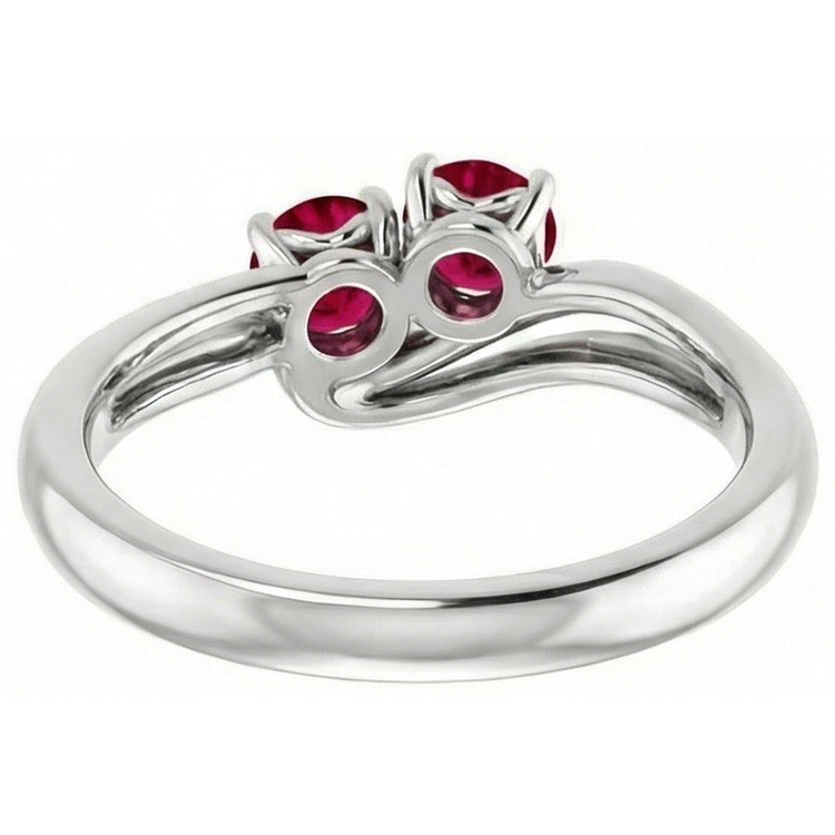 naturel round rubis 14carats bague vue de dessus