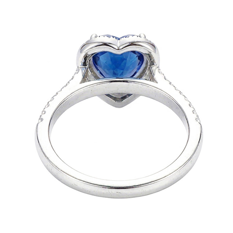 naturel heart diamant 3.50carats bague vue de profil