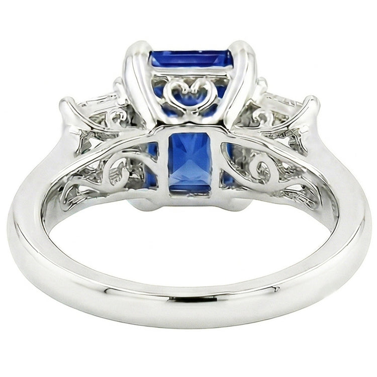naturel radiant saphir 1.25carats bague vue de profil