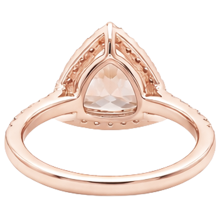 Bague en or rose 14 carats 16.75 ct en morganite et diamants ronds