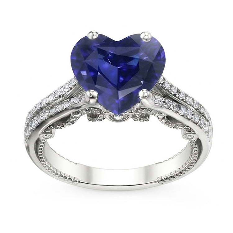 naturel round diamant 4.50carats bague vue de profil