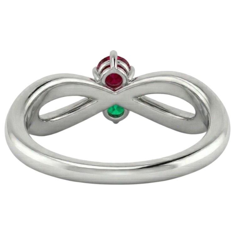 naturel round rubis 0.30carats bague trois quarts