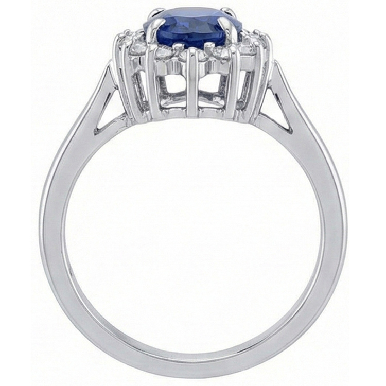 Bague en saphir bleu de Ceylan. bijoux en diamant de 4.70 carats