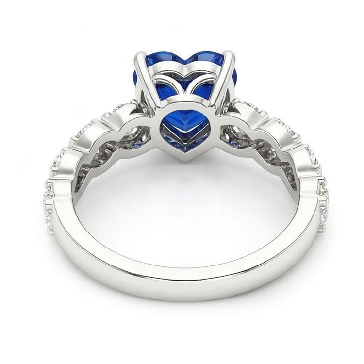 Bague en saphir du Sri Lanka avec pierres précieuses et accents de 2.50 carats