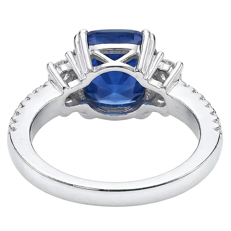 Bague en saphir du Sri Lanka taille coussin pour bijoux en pierres précieuses 4.50 carats