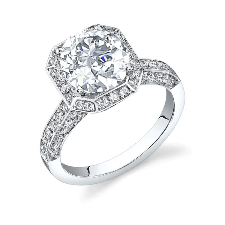 Bague halo de Authentique diamants ronds accentués 4.30 ct