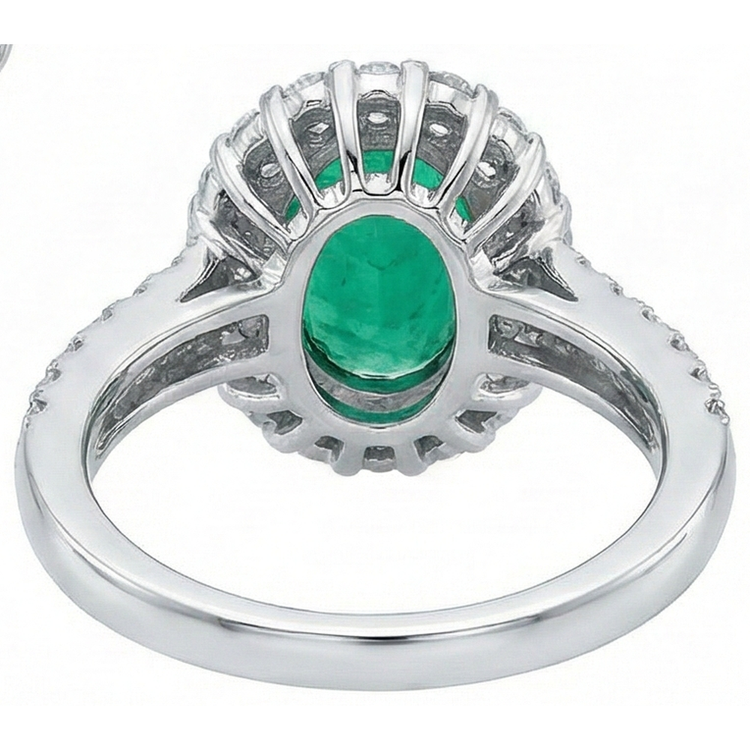 naturel oval diamant 2.50carats bague sur blanc