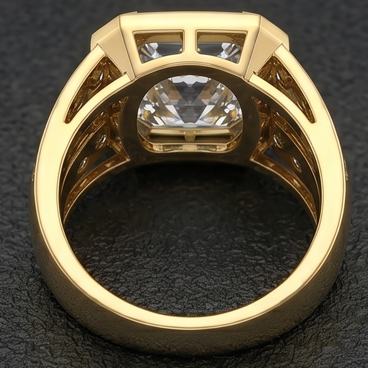 Bague pour Homme 10K White Gold – Brillant Radiant 10 carats