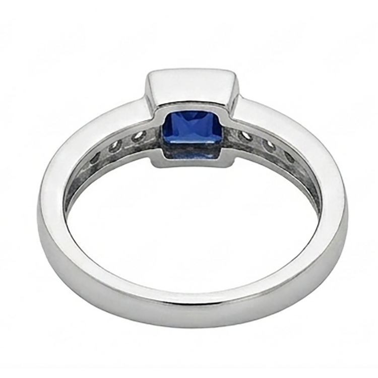 Bague pour homme Sri Lanka saphir princesse et diamants