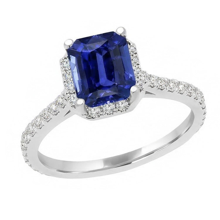 naturel round saphir 4carats bague vue de dessus