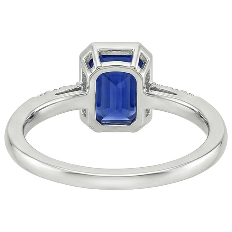 naturel round saphir 3.50carats bague angle de côté