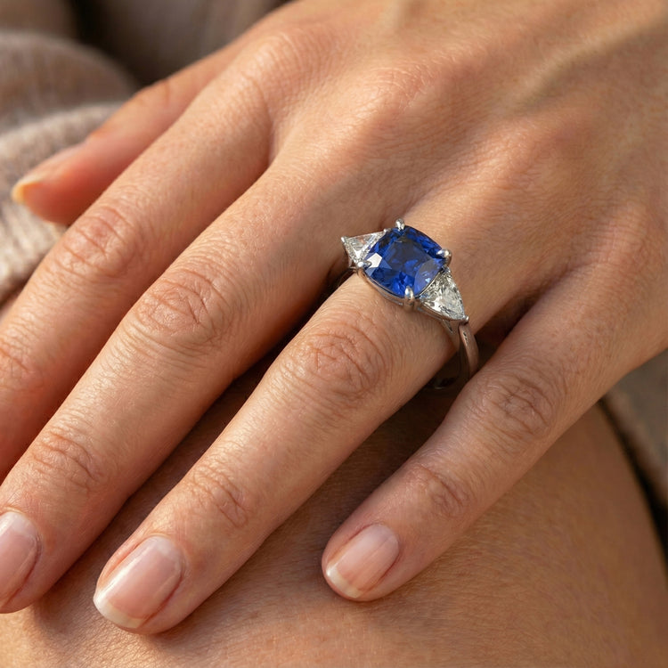naturel trillion diamant 3carats bague avec accents diamants