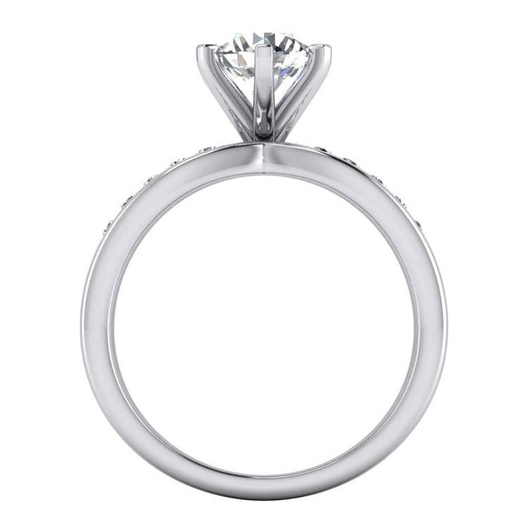 Bague De Fiançailles Réel Diamant 3.25 Carats Sertie Or Blanc 14K