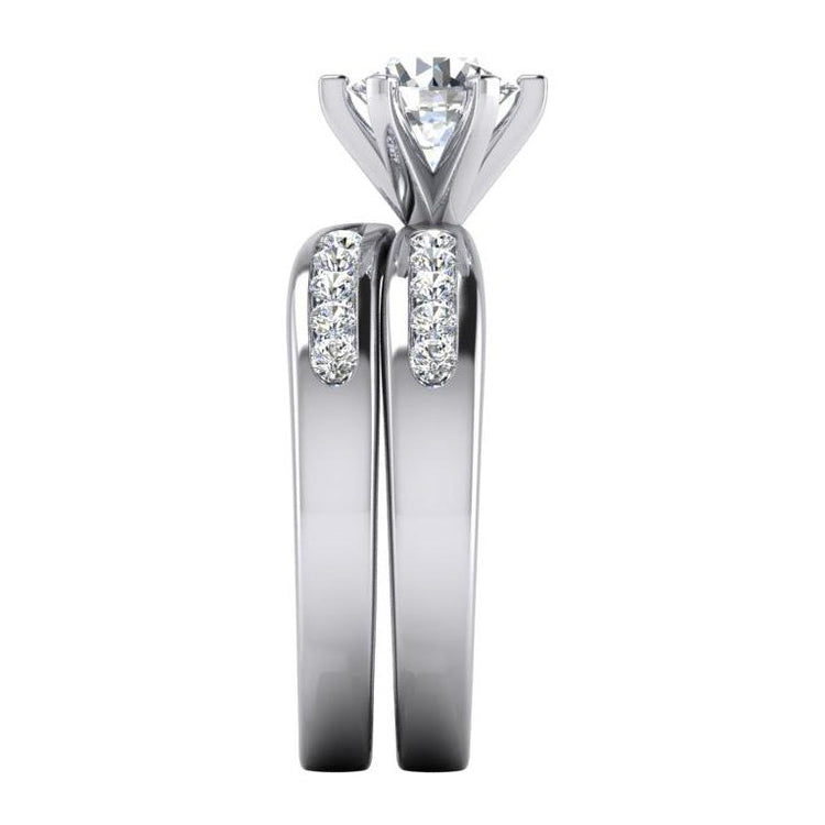 Bague De Fiançailles Réel Diamant 3.25 Carats Sertie Or Blanc 14K