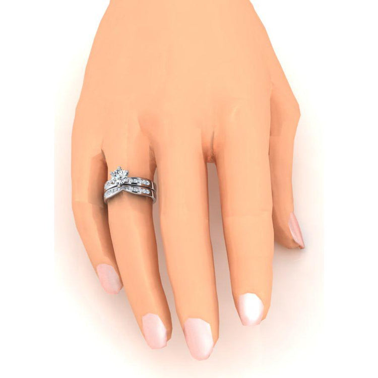 Bague De Fiançailles Réel Diamant 3.25 Carats Sertie Or Blanc 14K