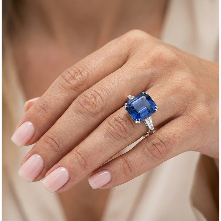 naturel baguette diamant 4.50carats bague avec accents diamants