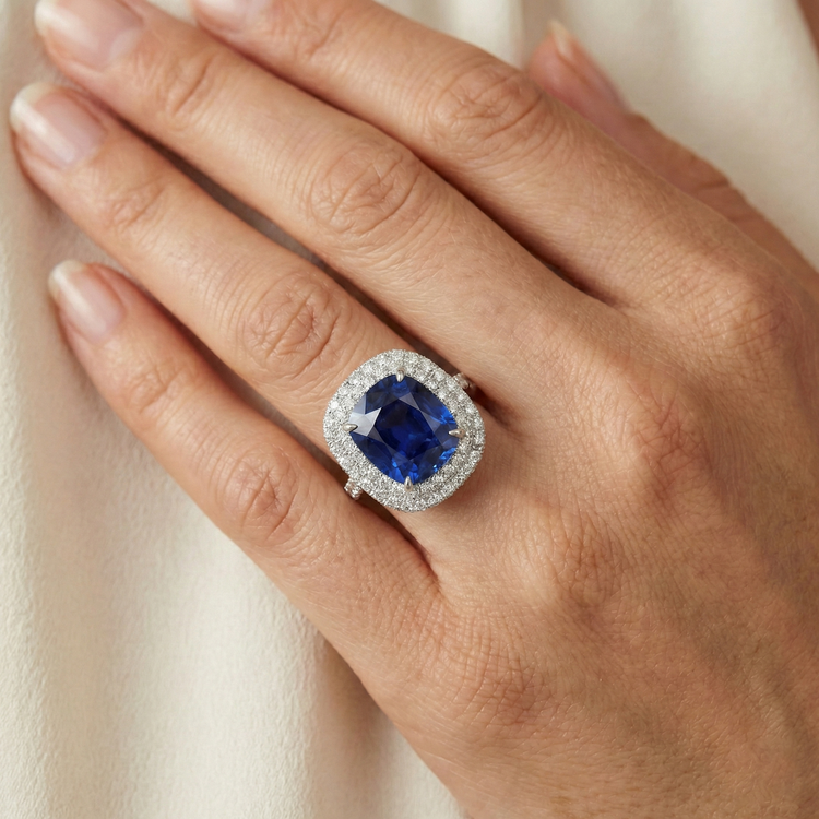 naturel round diamant 5carats bague avec accents diamants
