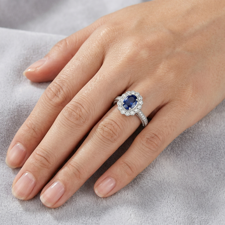 naturel round diamant 2carats bague sur blanc