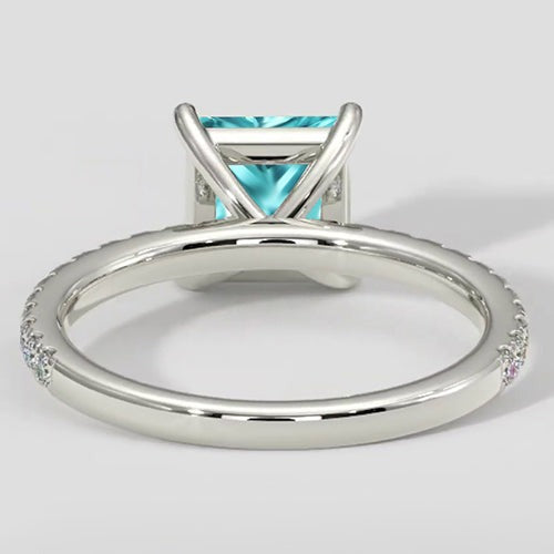 Bague Paraiba taille coussin de 2,75 carats