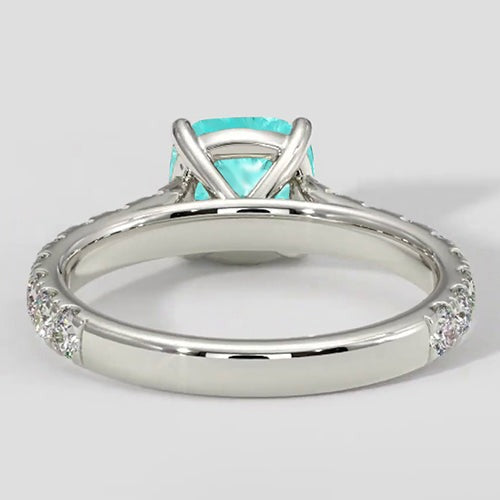 Bague Paraiba taille ronde de 1,75 carat