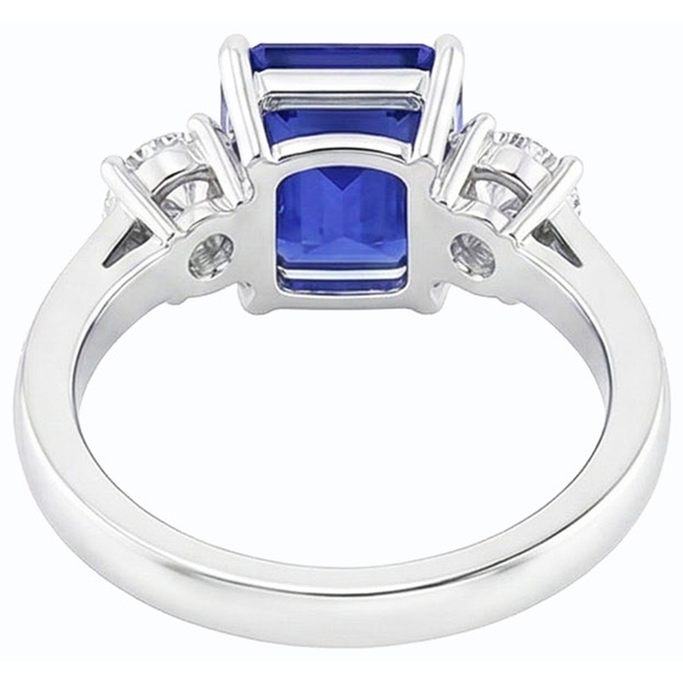 naturel round saphir 6carats bague vue de dessus