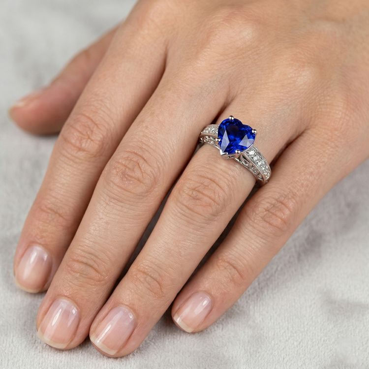 naturel heart diamant 1.50carats bague sur blanc