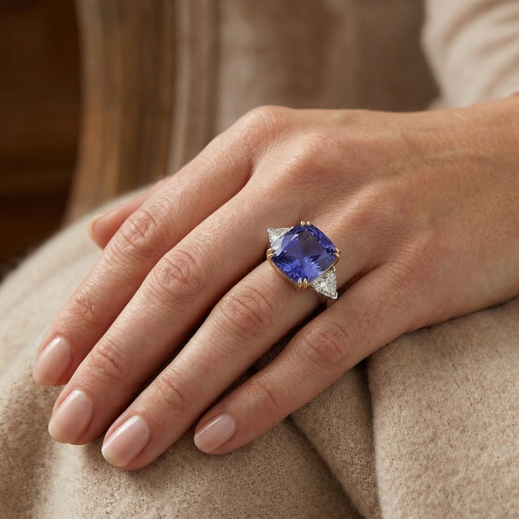 Bague Saphir Véritable Or 10 Carats