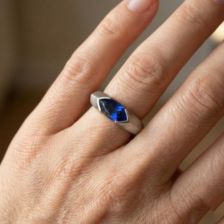 naturel marquise saphir 1carats bague détail anneau
