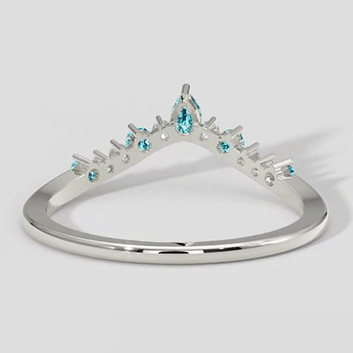 Bague Wishbone avec tourmaline Paraiba et diamants