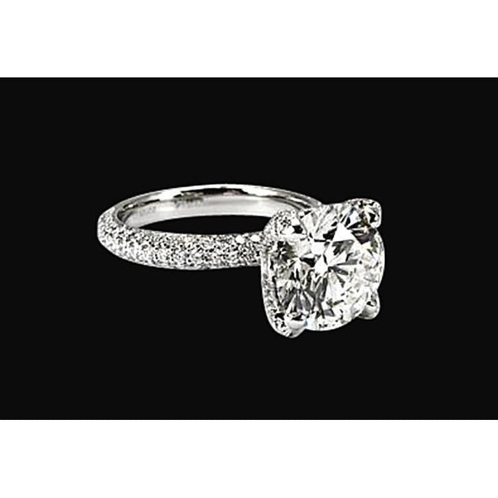 Bague De Fiançailles En Or Blanc Massif 14K Et Véritable Diamants 4,50 Carats