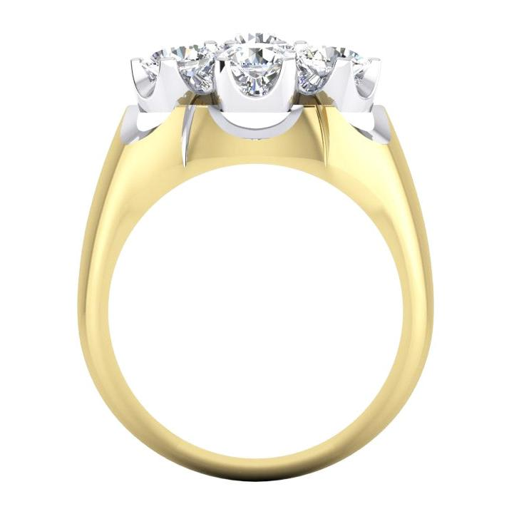 Bague Hommes en Grappe Diamant Bijoux Bicolores Cultivés En Laboratoire Pour Hommes