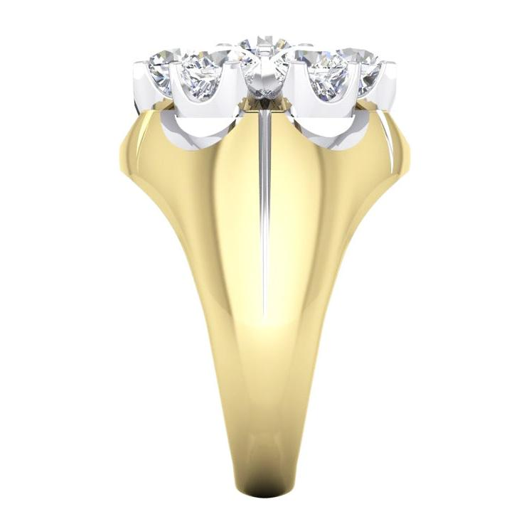 Bague Hommes en Grappe Diamant Bijoux Bicolores Cultivés En Laboratoire Pour Hommes