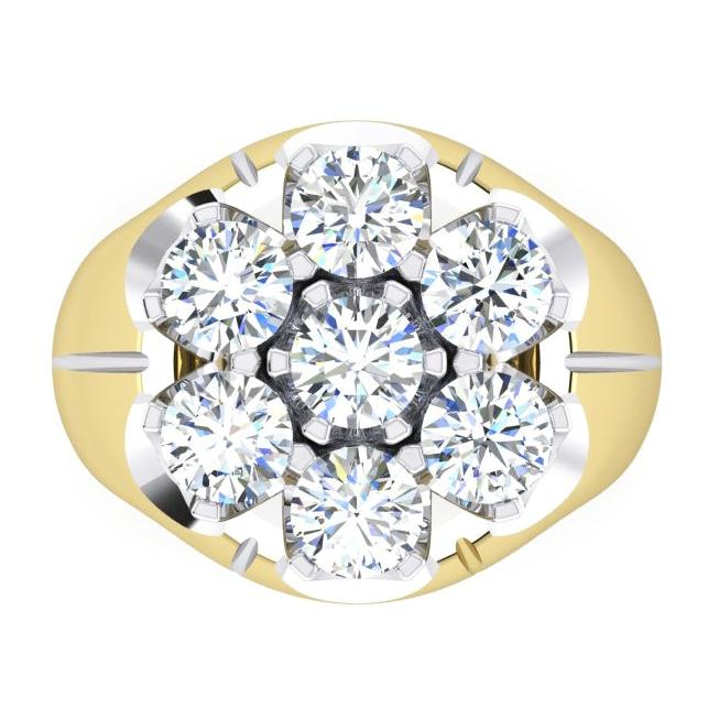 Bague Hommes en Grappe Diamant Bijoux Bicolores Cultivés En Laboratoire Pour Hommes