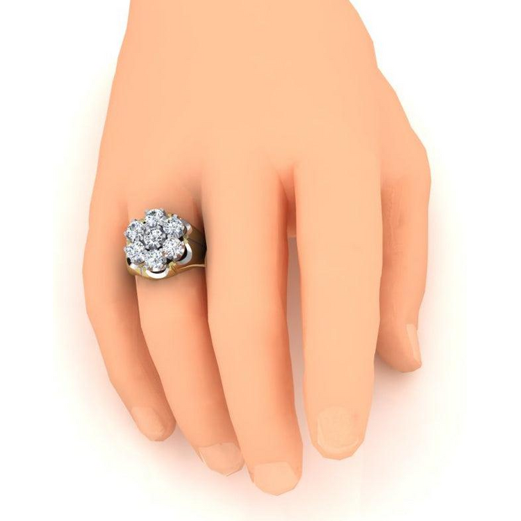 Bague Hommes en Grappe Diamant Bijoux Bicolores Cultivés En Laboratoire Pour Hommes