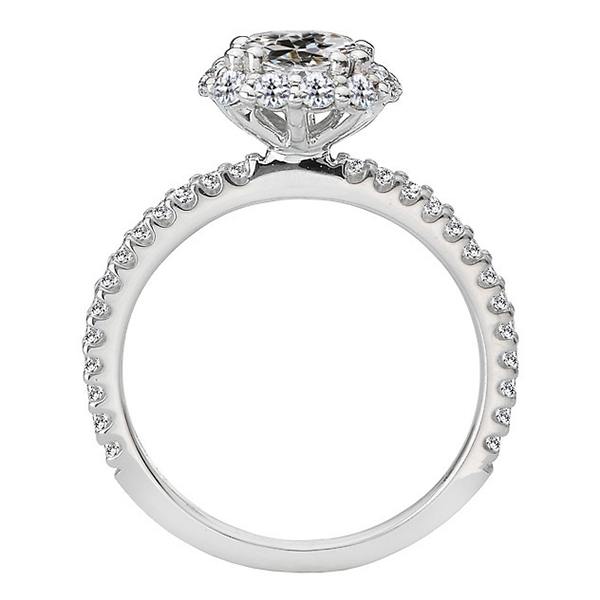 Bague de fiançailles halo Réel diamant rond taille ancienne mine 5.50 carats or blanc
