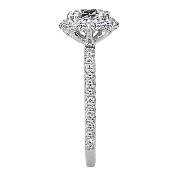 Bague de fiançailles halo Réel diamant rond taille ancienne mine 5.50 carats or blanc