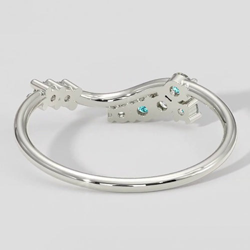 Bague chevron en paraïba et diamants