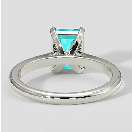 Bague classique Paraiba taille émeraude 2 carats