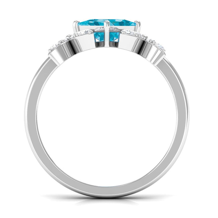 Bague cocktail florale moderne Paraiba