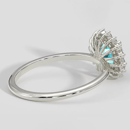 Bague cocktail style fleur de Paraiba