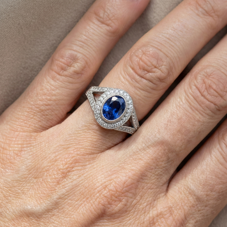 naturel round diamant 3.51carats bague avec accents diamants