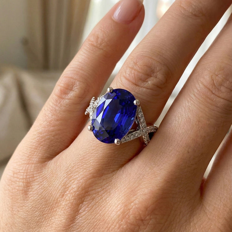 Baguede Fiancailles Saphir Or 14K 8 Carats