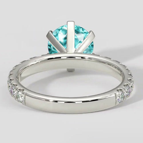 Bague de fiançailles en tourmaline Paraiba de 2 carats et diamants
