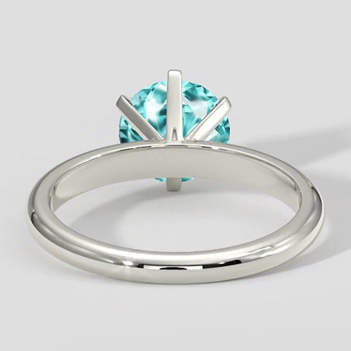 Bague de fiançailles ronde en tourmaline Paraiba