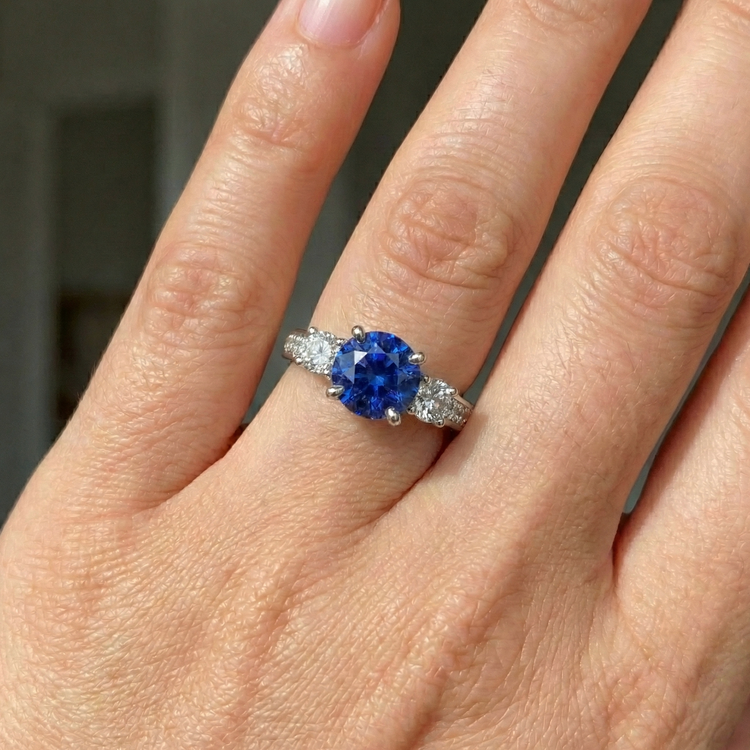 naturel round diamant 3.40carats bague détail anneau